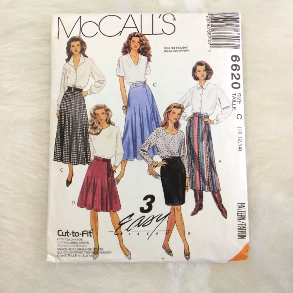 McCall's 6620 EASY wrap skirts in 2 lengths Size 10-12-14
